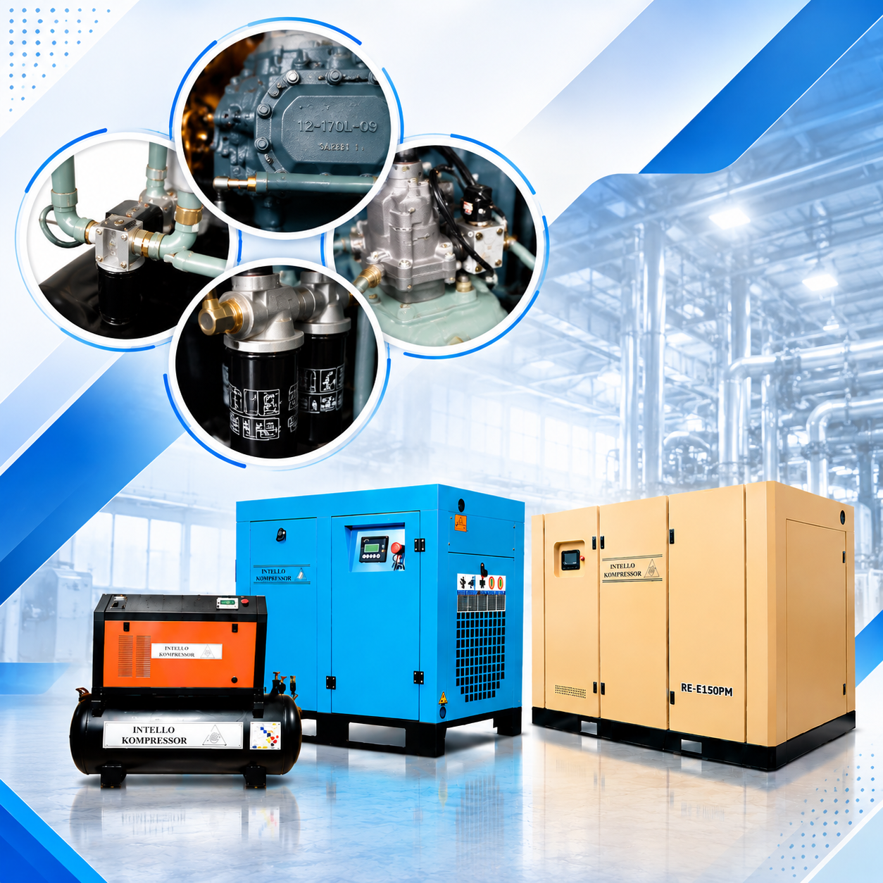 VSD VFD Direct Drive Oil Injected Screw Compressor